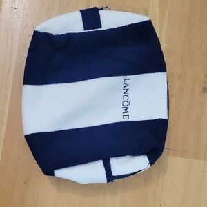 Lancome Blue and White Striped Cosmetic Bag